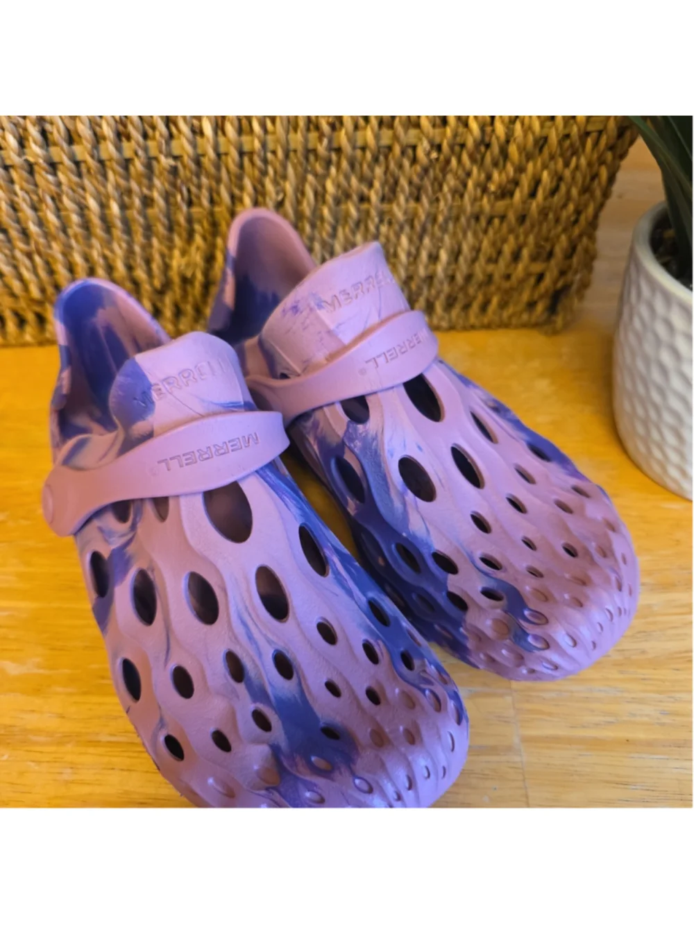 Merrell Hydro Moc Water Clog Sandals Pink Purple Marble Kids Girls Shoes Sz 2Y